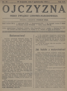 Ojczyzna : pismo Związku Ludowo-Narodowego. 1919, nr 19