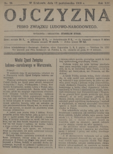 Ojczyzna : pismo Związku Ludowo-Narodowego. 1919, nr 20