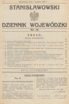 Stanisławowski Dziennik Wojewódzki. 1931, nr 10