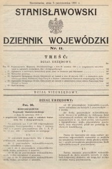 Stanisławowski Dziennik Wojewódzki. 1931, nr 11