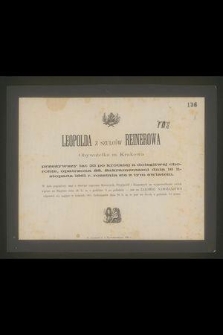 Leopolda z Szulców Reinerowa Obywatelka m. Krakowa przeżywszy lat 33 […] dnia 16 listopada 1861 r. rozstała się z tym światem […]