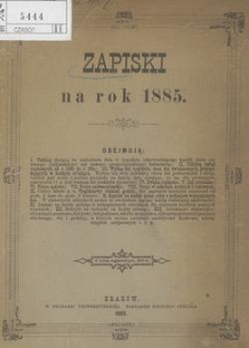 Zapiski na rok 1885