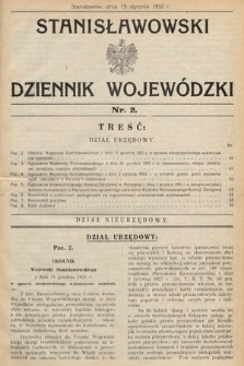 Stanisławowski Dziennik Wojewódzki. 1932, nr 2