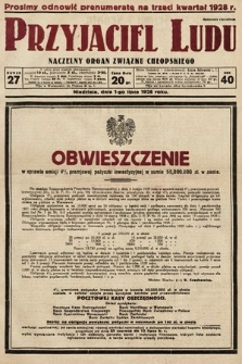 Przyjaciel Ludu : naczelny organ Związku Chłopskiego. 1928, nr 27