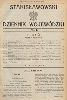 Stanisławowski Dziennik Wojewódzki. 1932, nr 4
