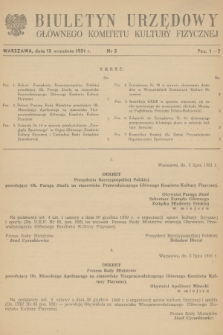 Biuletyn Urzędowy Głównego Komitetu Kultury Fizycznej. 1951, nr 5
