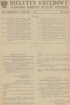 Biuletyn Urzędowy Głównego Komitetu Kultury Fizycznej. 1955, nr 2
