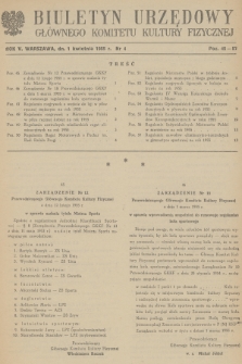 Biuletyn Urzędowy Głównego Komitetu Kultury Fizycznej. 1955, nr 4
