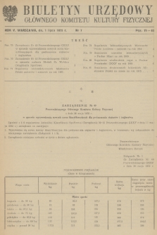 Biuletyn Urzędowy Głównego Komitetu Kultury Fizycznej. 1955, nr 7