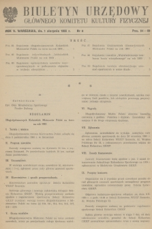 Biuletyn Urzędowy Głównego Komitetu Kultury Fizycznej. 1955, nr 8