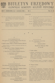 Biuletyn Urzędowy Głównego Komitetu Kultury Fizycznej. 1955, nr 9