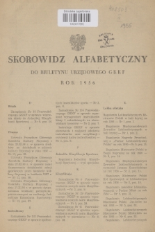 Biuletyn Urzędowy Głównego Komitetu Kultury Fizycznej. 1956, Skorowidz