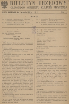 Biuletyn Urzędowy Głównego Komitetu Kultury Fizycznej. 1956, nr 1