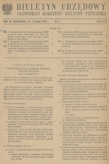 Biuletyn Urzędowy Głównego Komitetu Kultury Fizycznej. 1956, nr 2