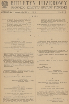 Biuletyn Urzędowy Głównego Komitetu Kultury Fizycznej. 1956, nr 10