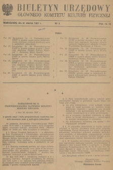 Biuletyn Urzędowy Głównego Komitetu Kultury Fizycznej. 1957, nr 3