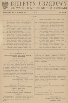 Biuletyn Urzędowy Głównego Komitetu Kultury Fizycznej. 1958, nr 9