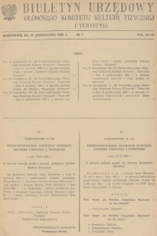 Biuletyn Urzędowy Głównego Komitetu Kultury Fizycznej i Turystyki. 1960, nr 7