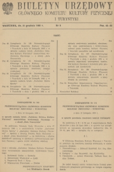 Biuletyn Urzędowy Głównego Komitetu Kultury Fizycznej i Turystyki. 1960, nr 9