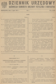 Dziennik Urzędowy Głównego Komitetu Kultury Fizycznej i Turystyki. 1961, nr 4