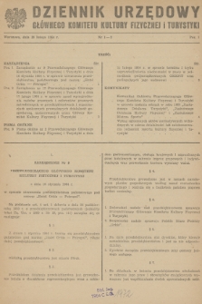 Dziennik Urzędowy Głównego Komitetu Kultury Fizycznej i Turystyki. 1964, nr 1-2