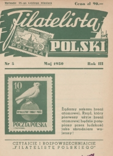 Filatelista Polski : miesięcznik poświęcony filatelistyce w Polsce. 1950, nr 5