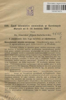 XVII. Zjazd internistów niemieckich w Karolowych Warach od 11-14 kwietnia 1899 r.