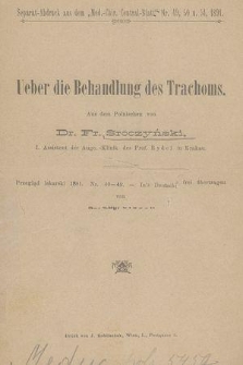 Ueber die Behandlung des Trachoms