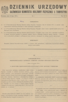 Dziennik Urzędowy Głównego Komitetu Kultury Fizycznej i Turystyki. 1970, nr 5