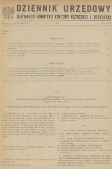 Dziennik Urzędowy Głównego Komitetu Kultury Fizycznej i Turystyki. 1972, nr 4