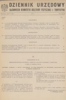 Dziennik Urzędowy Głównego Komitetu Kultury Fizycznej i Turystyki. 1972, nr 7