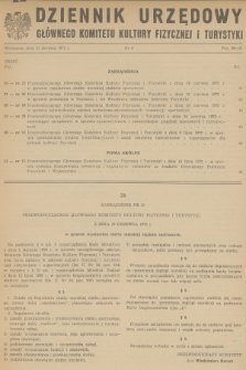 Dziennik Urzędowy Głównego Komitetu Kultury Fizycznej i Turystyki. 1972, nr 8