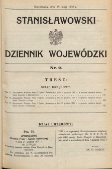 Stanisławowski Dziennik Wojewódzki. 1932, nr 9
