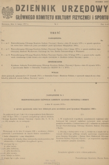 Dziennik Urzędowy Głównego Komitetu Kultury Fizycznej i Sportu. 1979, nr 1