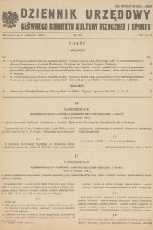 Dziennik Urzędowy Głównego Komitetu Kultury Fizycznej i Sportu. 1984, nr 6