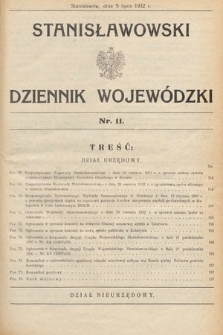 Stanisławowski Dziennik Wojewódzki. 1932, nr 11