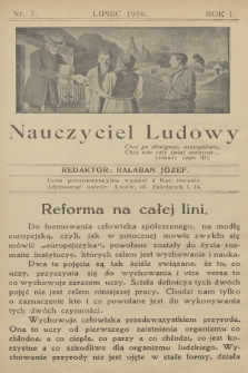 Nauczyciel Ludowy. R.1, 1916, nr 7