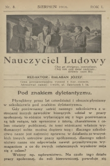 Nauczyciel Ludowy. R.1, 1916, nr 8