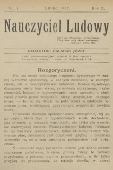 Nauczyciel Ludowy. R.2, 1917, nr 7