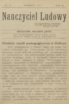 Nauczyciel Ludowy. R.2, 1917, nr 8