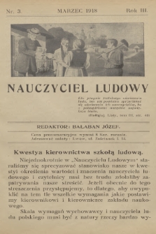 Nauczyciel Ludowy. R.3, 1918, nr 3