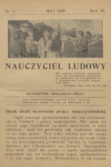 Nauczyciel Ludowy. R.3, 1918, nr 5