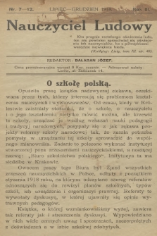 Nauczyciel Ludowy. R.3, 1918, nr 7-12