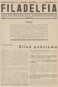 Filadelfia : organ młodzieży ewangelickiej. R. 2, 1938, nr 1