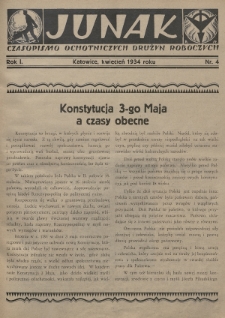 Junak : czasopismo Ochotniczych Drużyn Roboczych. 1934, nr 4