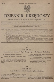 Dziennik Urzędowy Ministerstwa Spraw Wewnętrznych. 1919, nr 2