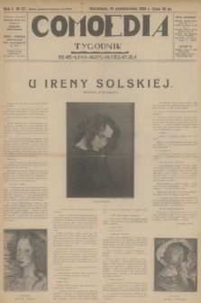 Comoedia : teatr, kino, muzyka, literatura. R.1, 1926, № 27