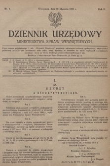 Dziennik Urzędowy Ministerstwa Spraw Wewnętrznych. 1919, nr 4