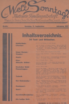 Die Welt am Sonntag : ilustrierte Familien-Zeitschrift : Magazin für Literatur, Theater, Film, Kunst, Musik, Frauenfragen, Mode, Touristik, Sport. 1927, [nr 2]