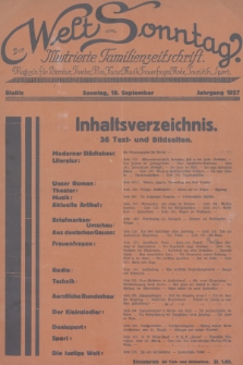 Die Welt am Sonntag : ilustrierte Familien-Zeitschrift : Magazin für Literatur, Theater, Film, Kunst, Musik, Frauenfragen, Mode, Touristik, Sport. 1927, [nr 3]